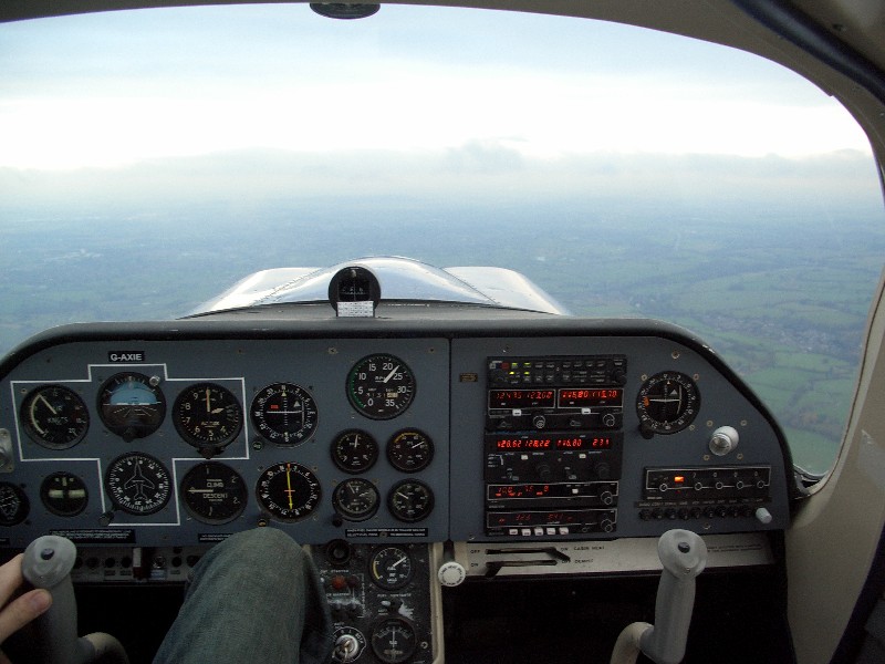 Cockpit forward view in flight.